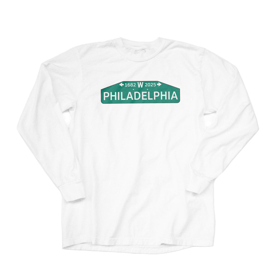 Philadelphia Street Sign Unisex Long Sleeve Tee